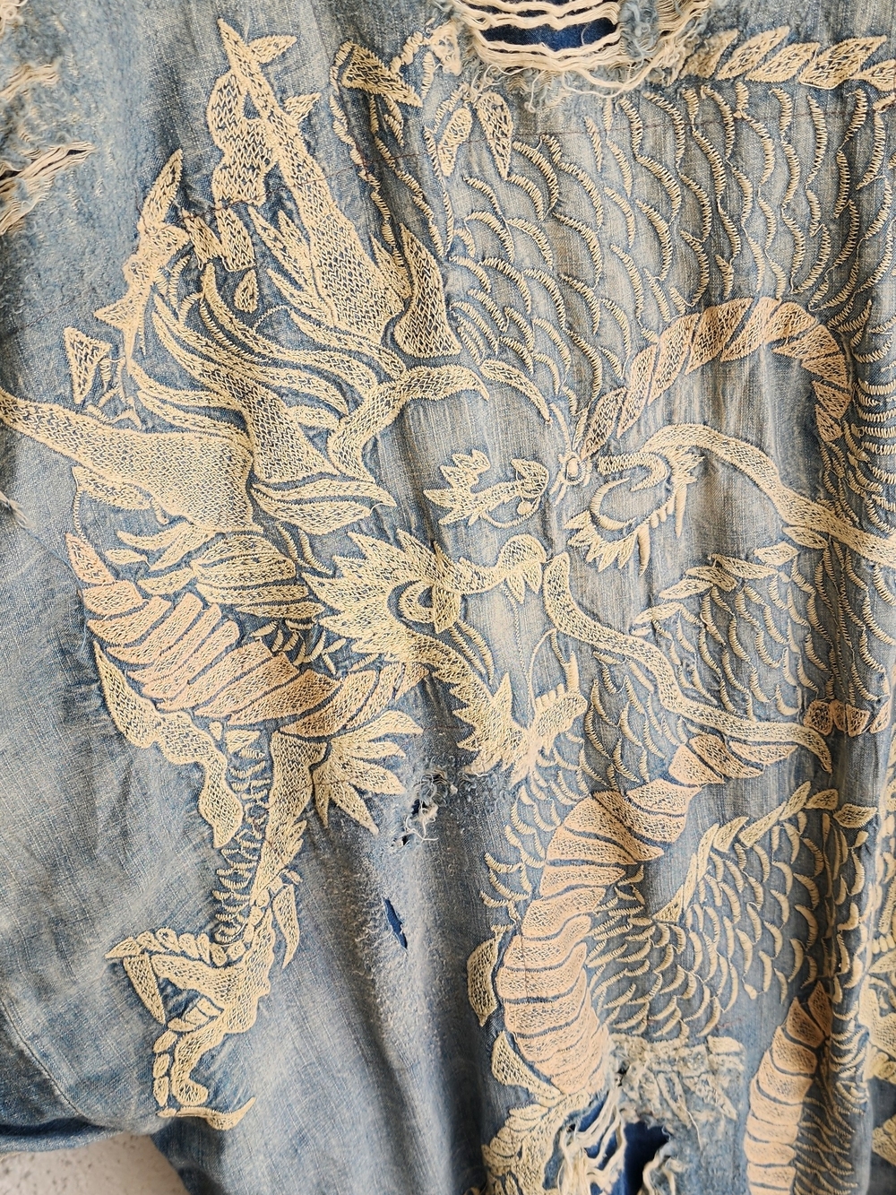 Magnolia Pearl Denim Dragon Daiji Kimono Jacket 517 Washed Indigo - Picture 5 of 13